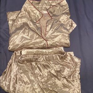 Long sleeved silk pant pajama set